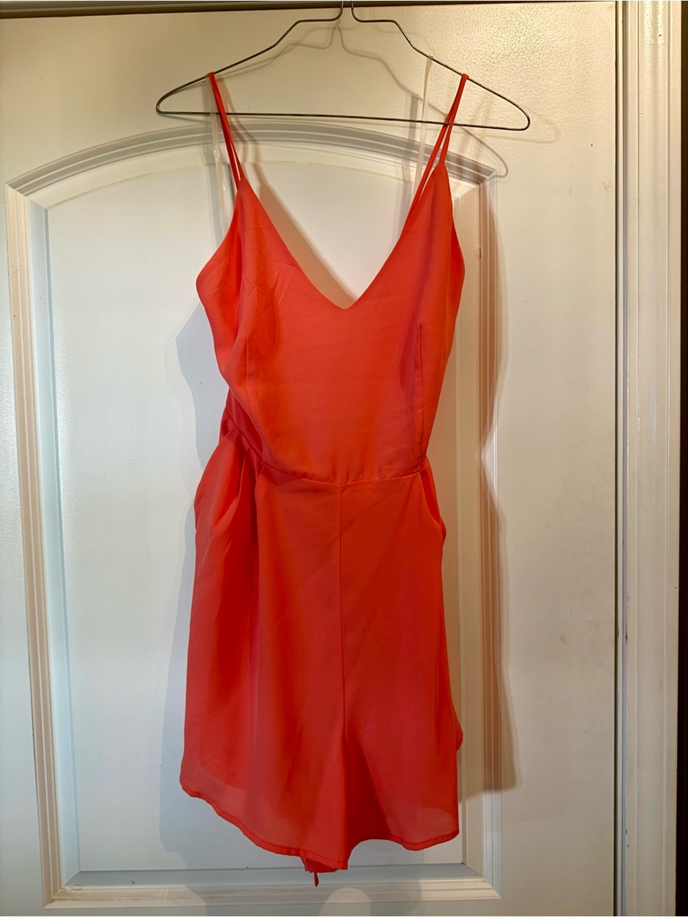 Lush coral color romper size large